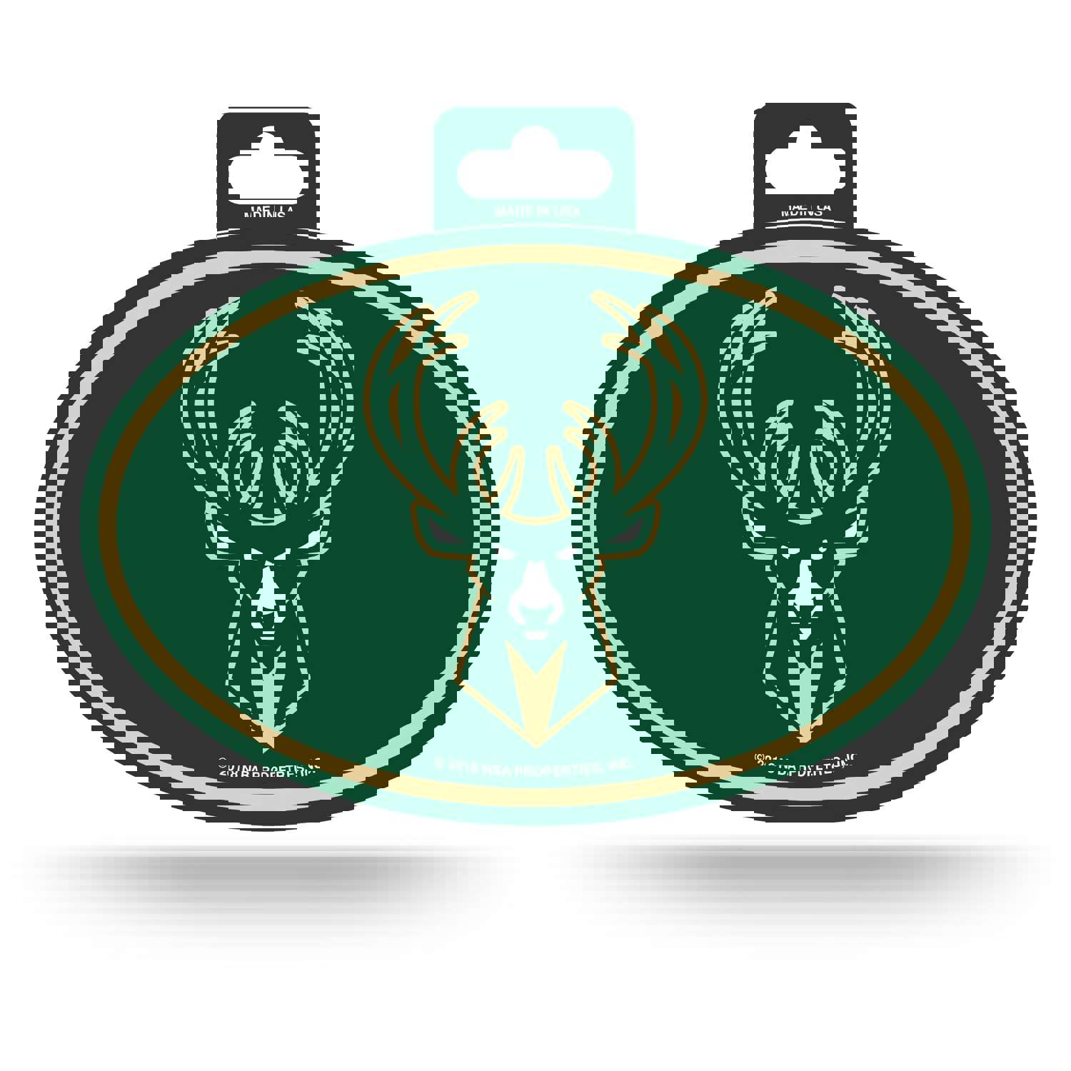 Milwaukee Bucks Oval Decal Full Color Sticker - 3.75 x 5.75 Inches