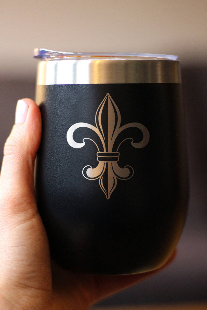Fleur de Lis - Cute Lily Themed Wine Tumbler for French & Italian Culture Lovers