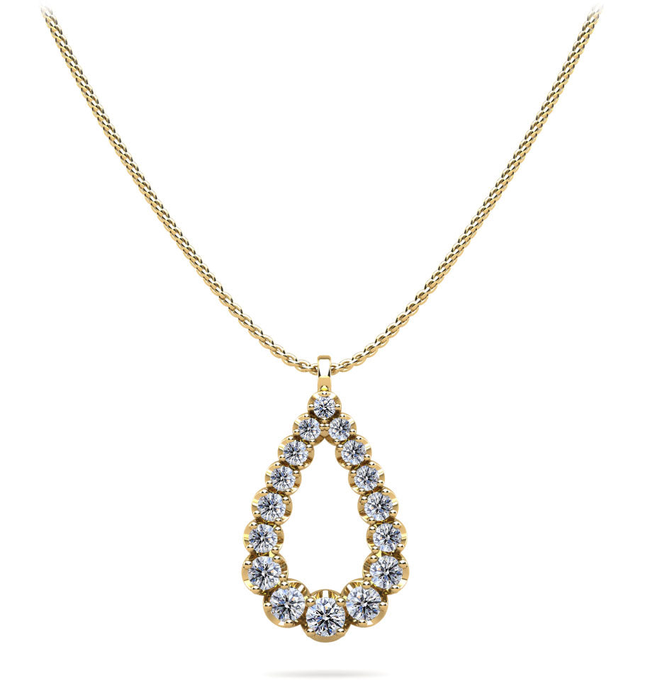 Natural Diamond Brilliant Cut Pendant in 14K White Gold