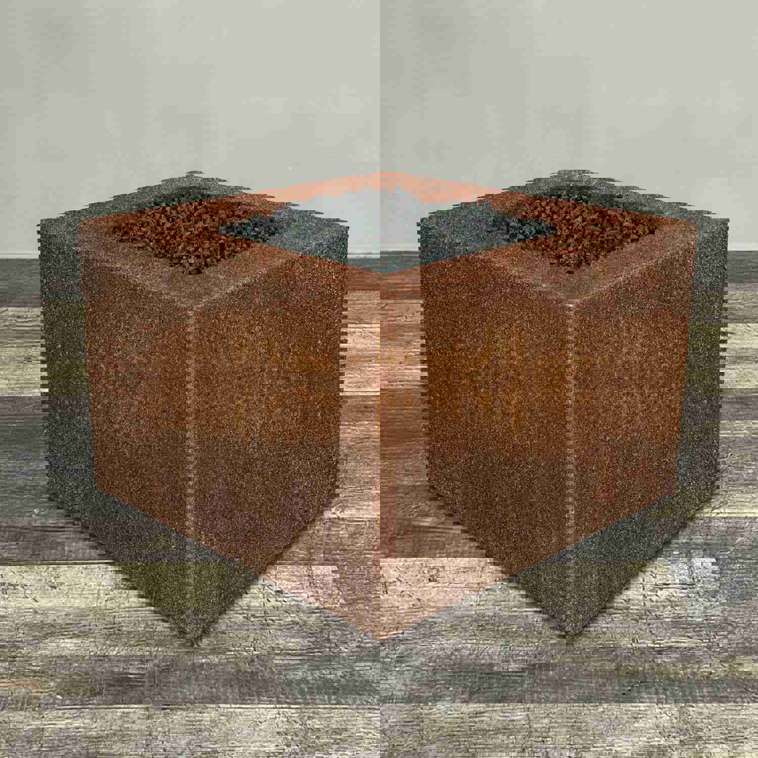 Starfire Designs Metal Gravity 45 Square Corten Steel Gas Fire Pit with Propane Tank Access Door