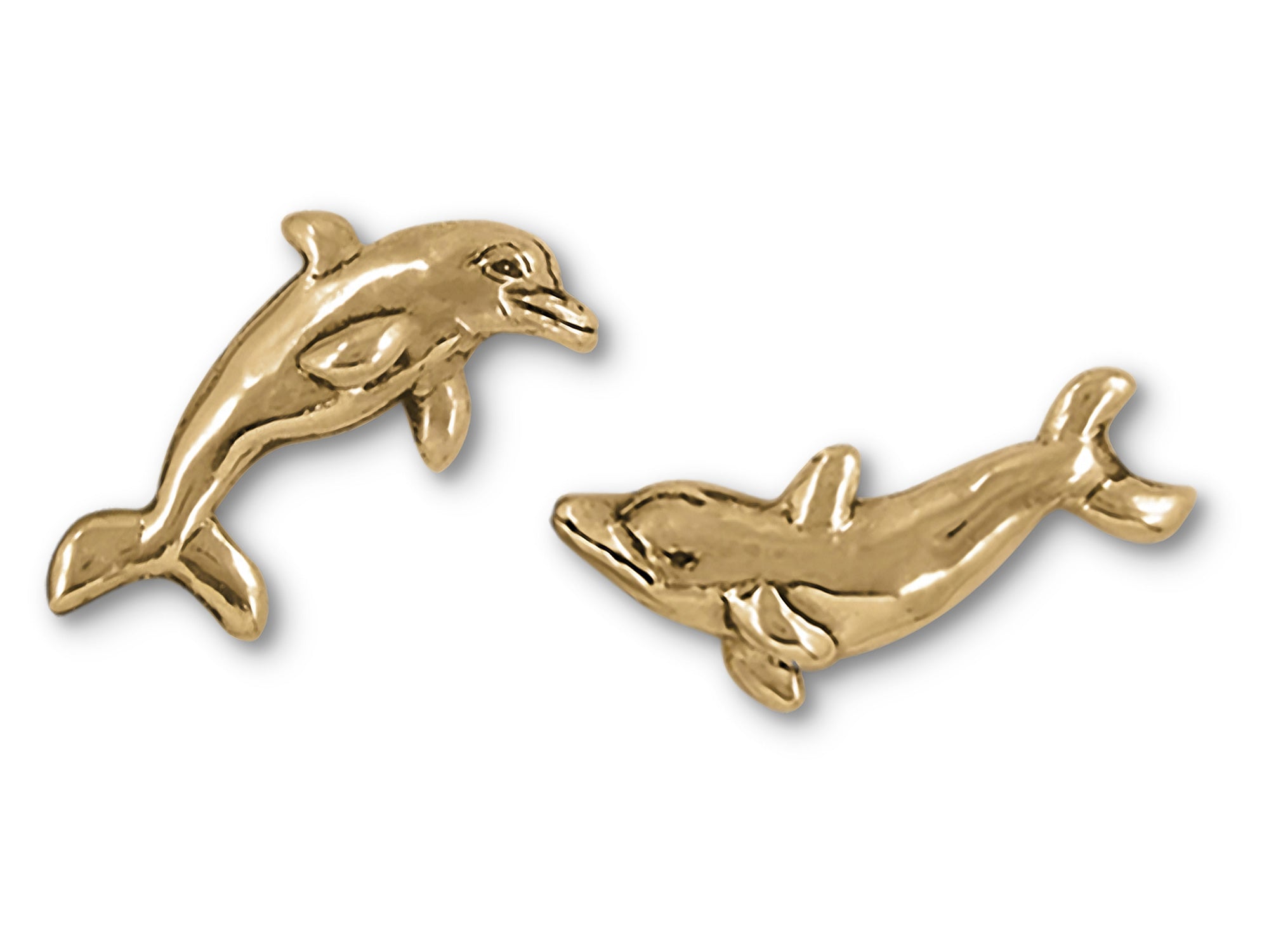 Dolphin Jewelry 14k Gold Vermeil Handmade Dolphin Earrings DLP12-EVM