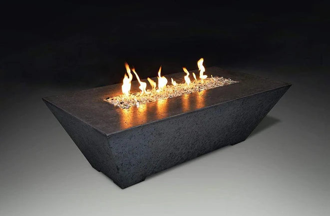 Athena Fireglass Olympus Linear 60x30 Rectangular Concrete Propane Fire Pit Table