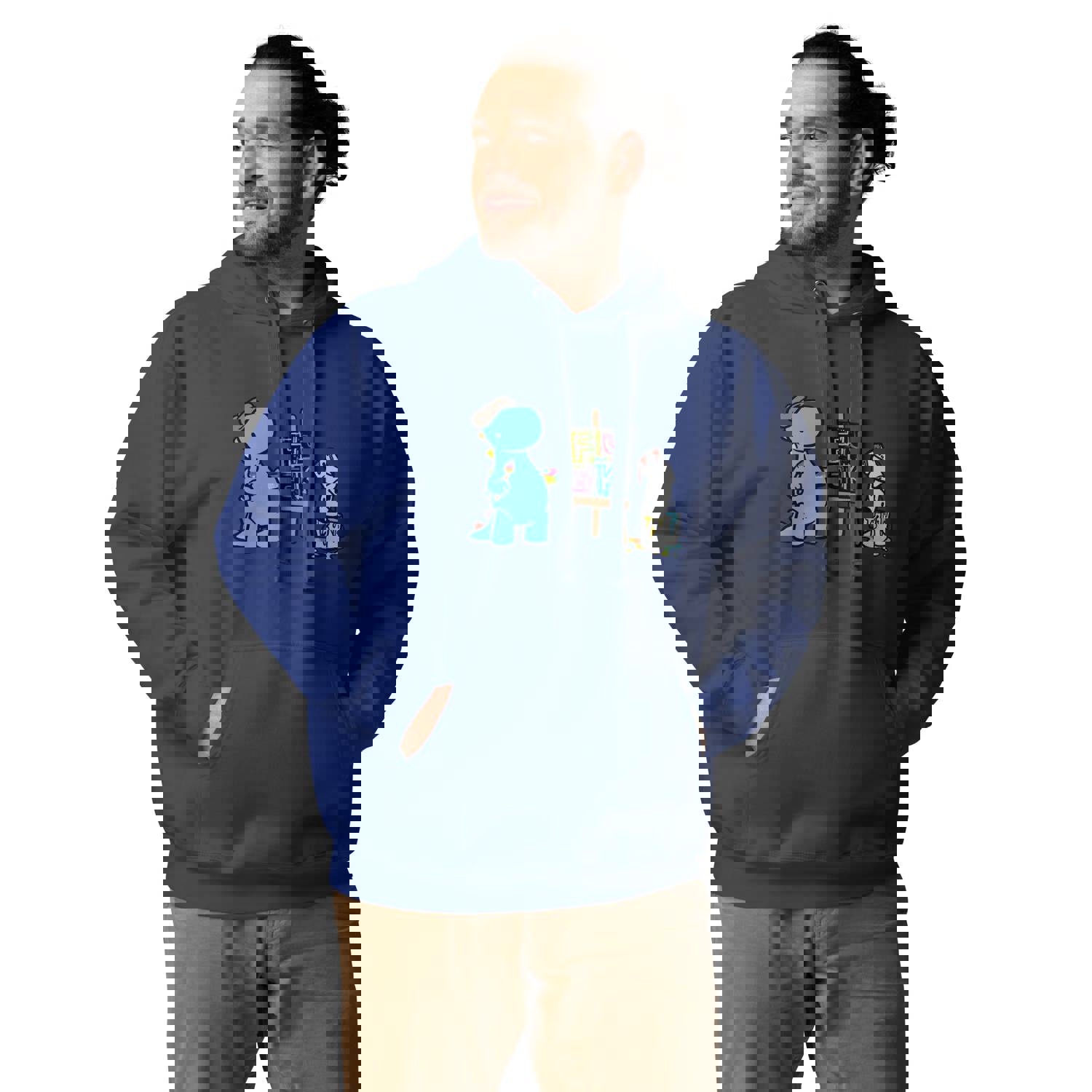 Artist Painting Fuck Hoodie - Comfort-Fitted Cotton Blend