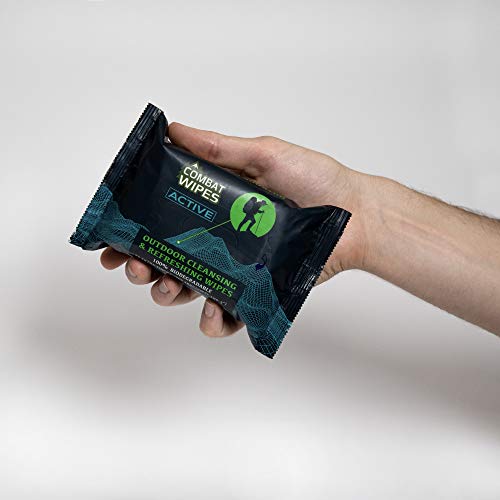Combat Wipes ACTIVE Outdoor Wet Wipes - Extra Thick & Biodegradable for Camping, Gym, and Backpacking