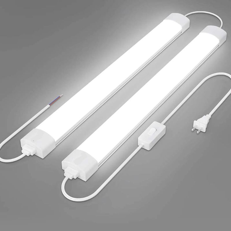 2ft LED Tri-proof Light - 18W, 5000K Daylight, 1800LM High Lumen, Flicker-Free, IP66 Waterproof
