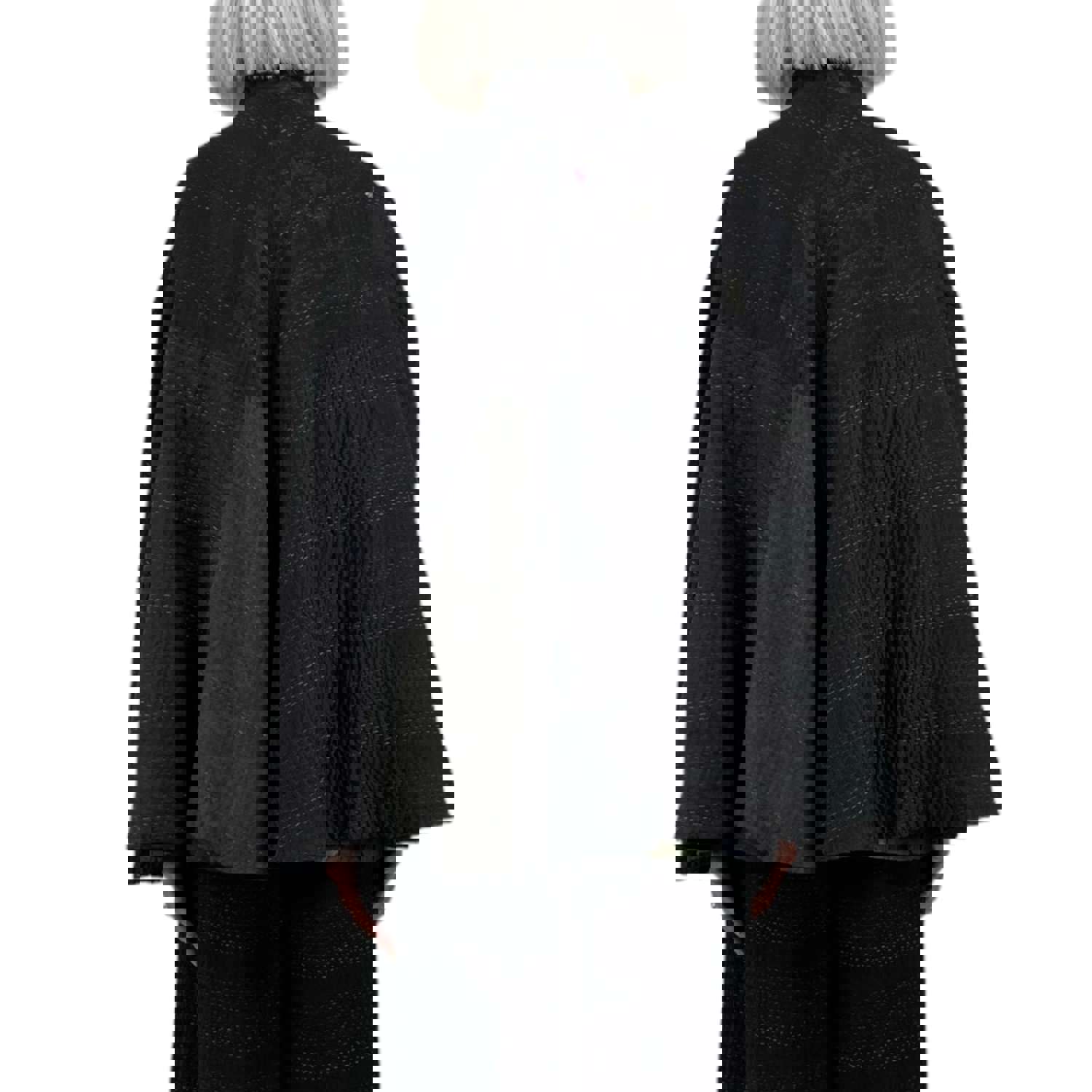 JAIPUR PATCH MANTLE CAPE JACKET - Reversible 4-Layer Kantha Fabric Cape