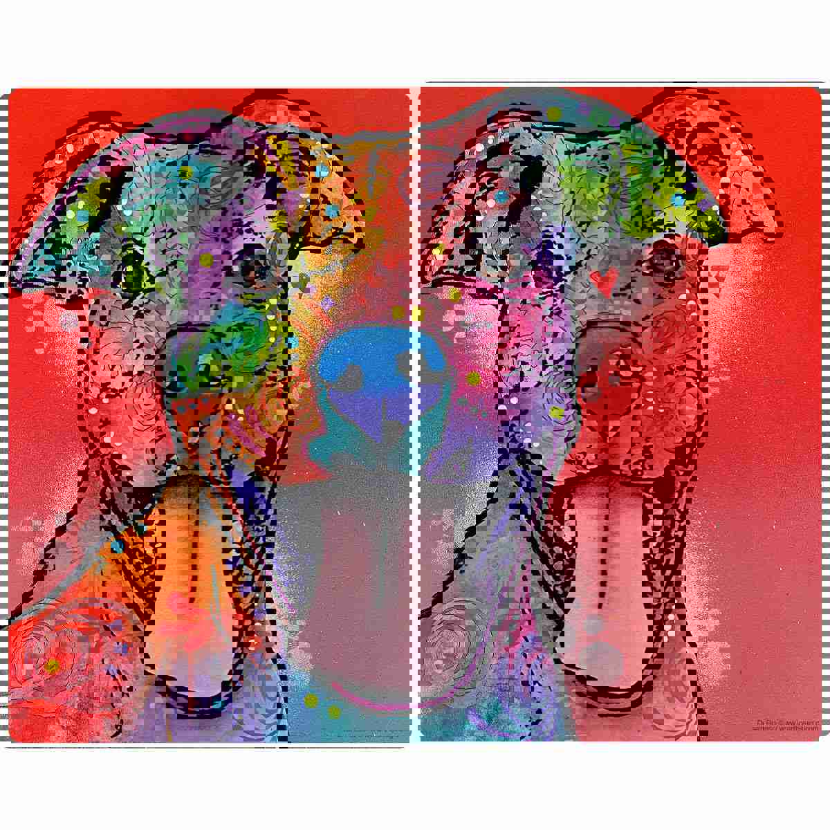 Pit Bull Dog Tongue Dean Russo Wall Decal - Vibrant Pet Wall Art