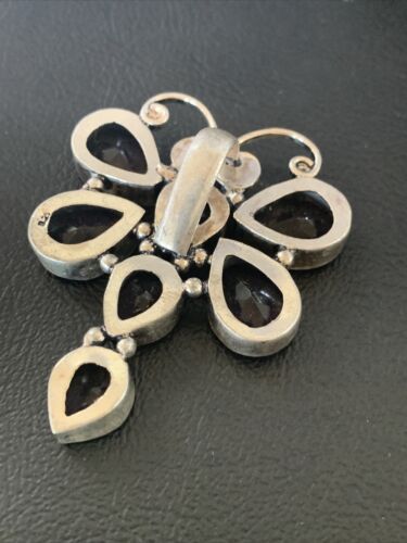 Handmade Sterling Silver Amethyst Dragonfly Pendant