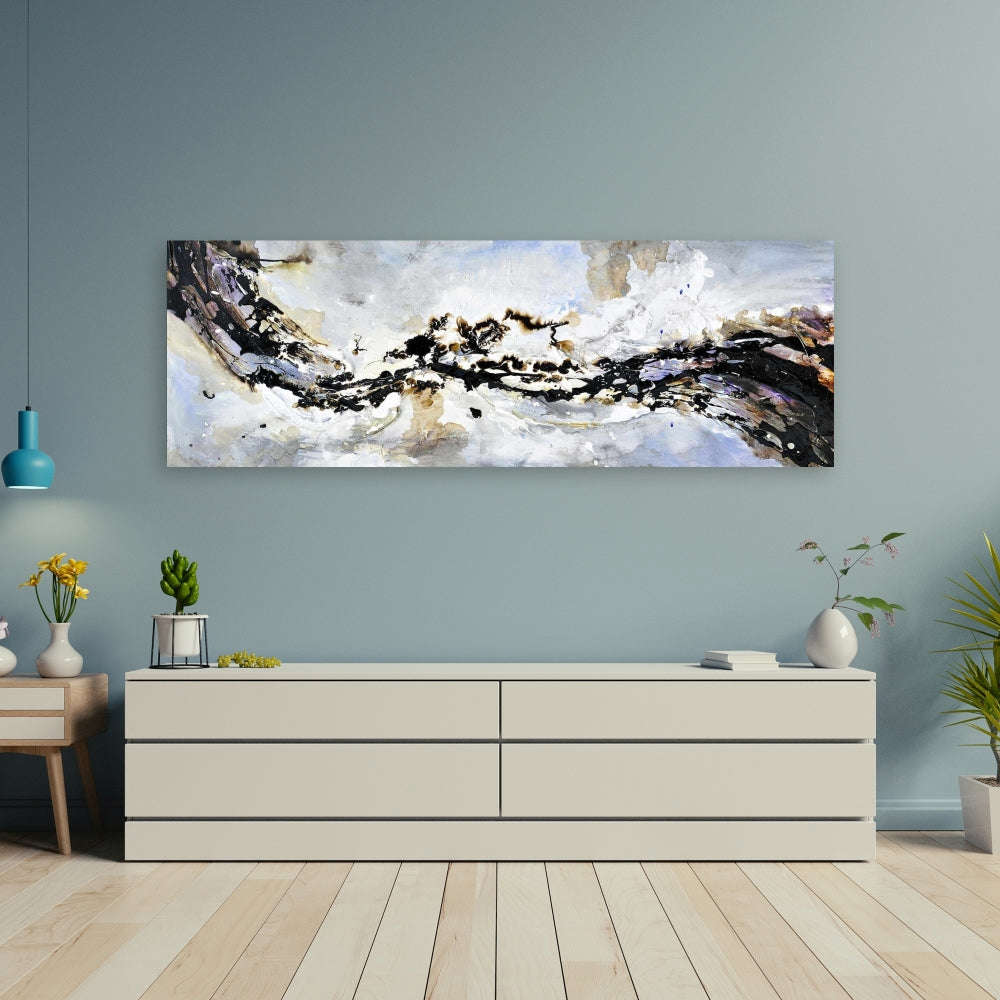 Texturized Abstract Wave, Fine Art Gallery Wrapped Canvas 16x48