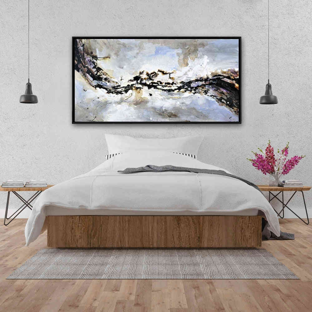 Texturized Abstract Wave, Fine Art Gallery Wrapped Canvas 16x48
