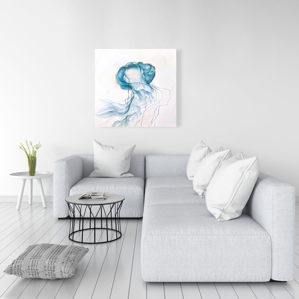 Jellyfish Moving, Fine Art Gallery Wrapped Canvas 24x36
