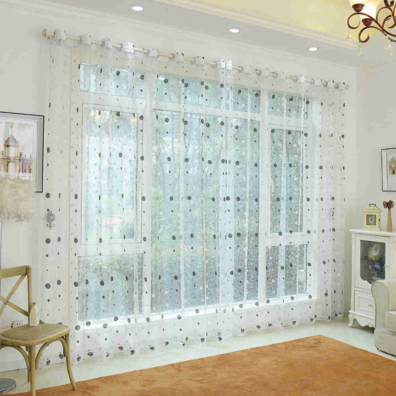 Dolce Mela Sheer Curtain Panels - Pearly 60x100H