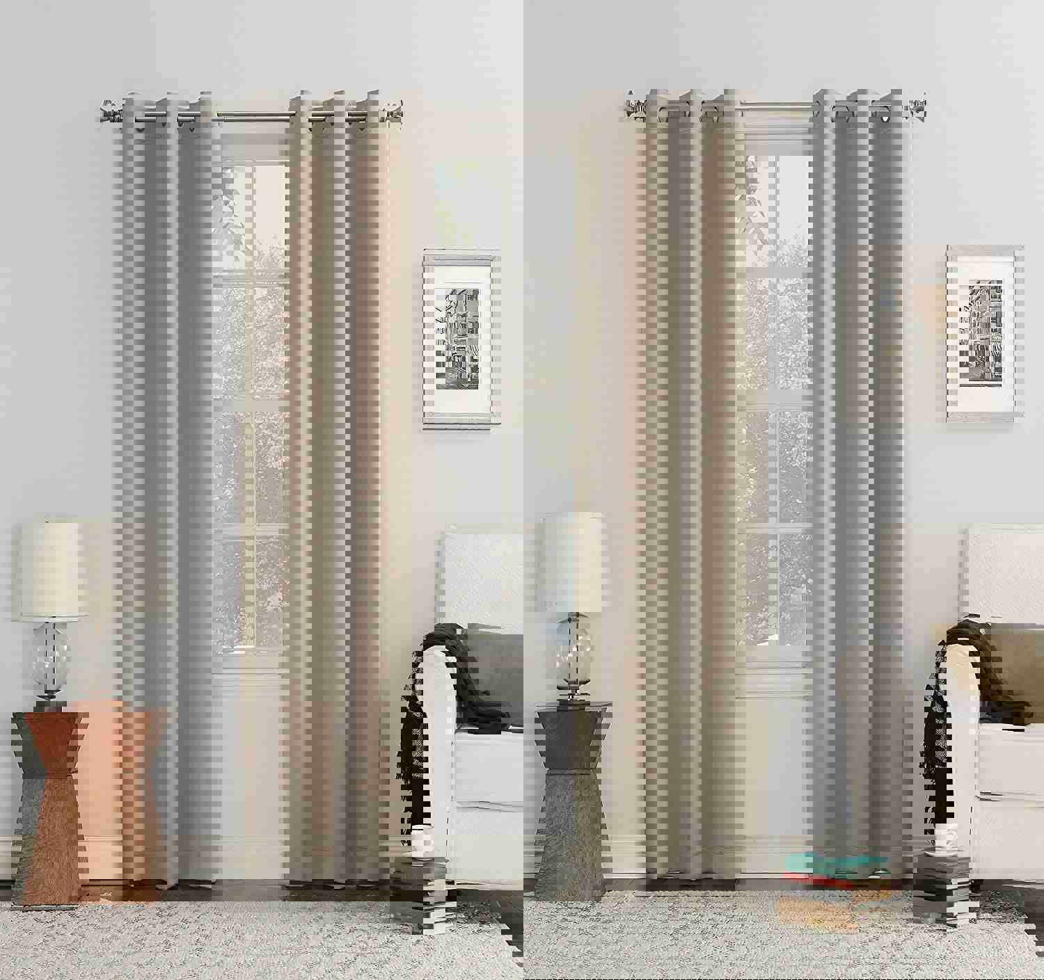 Sun Zero Easton Blackout Energy Efficient Curtain Panel, 40 x 63, Stone