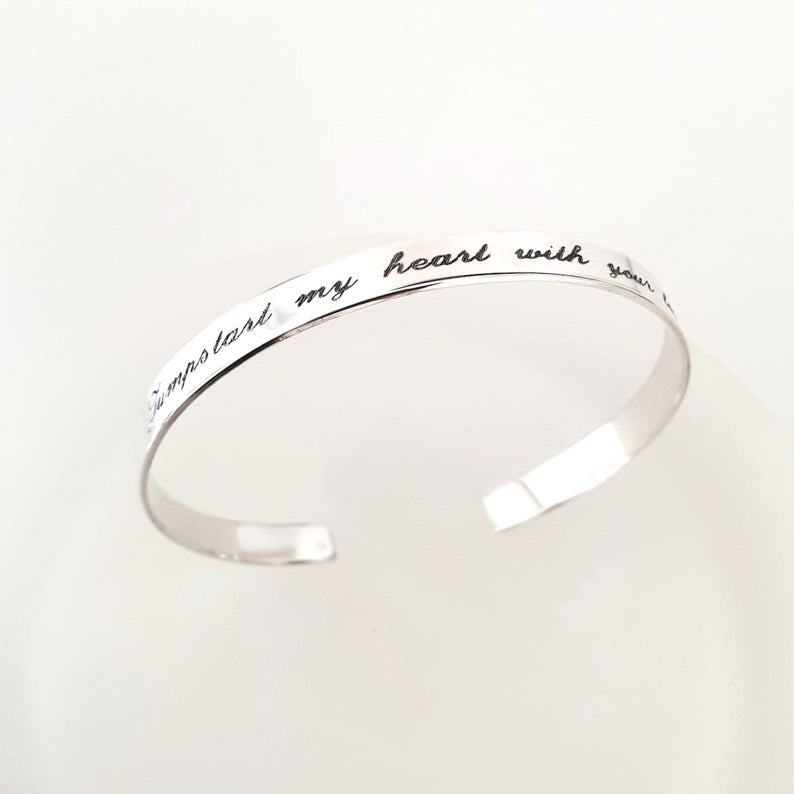 Personalized Mantra Bracelet - Sterling Silver Friendship Gift