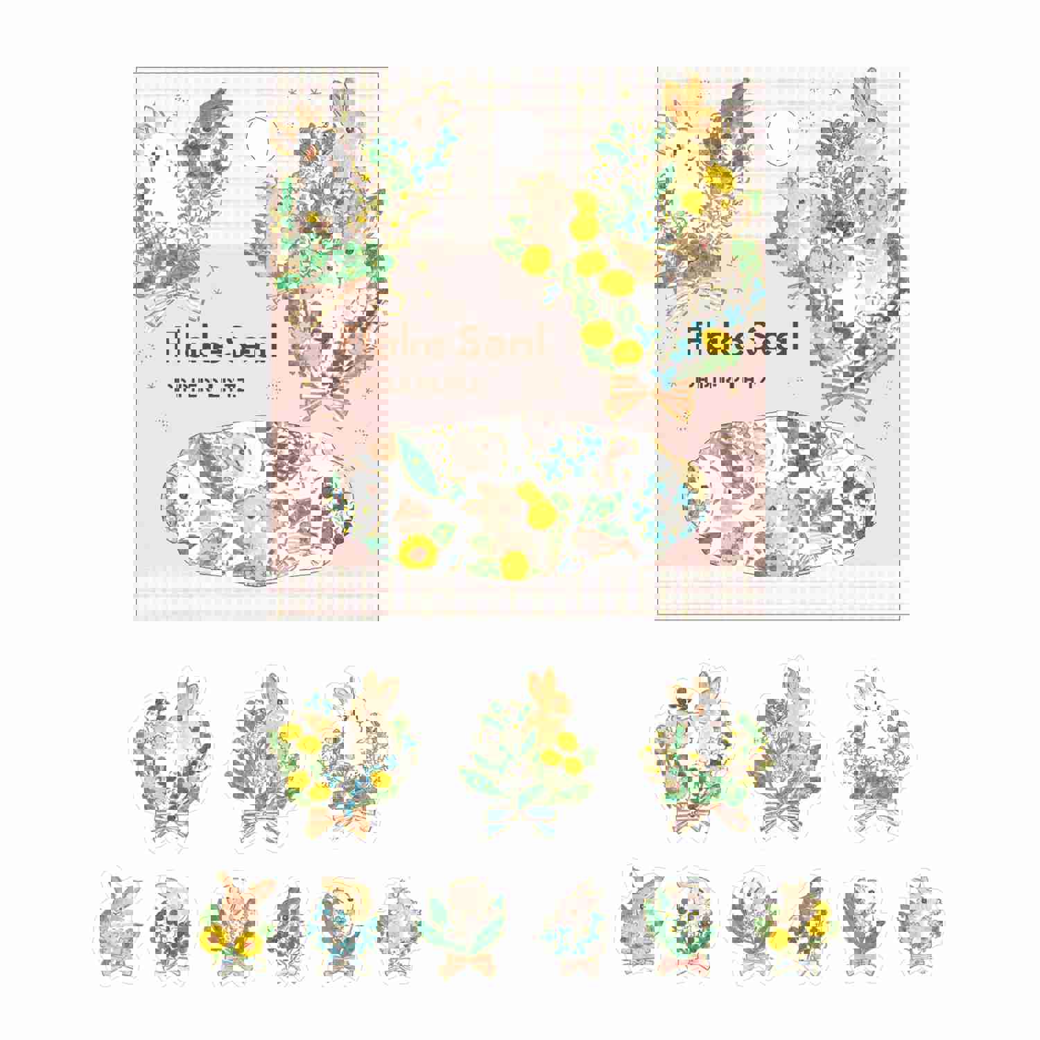 Bunny Flake Stickers - Flowers by Shinako Moriyama