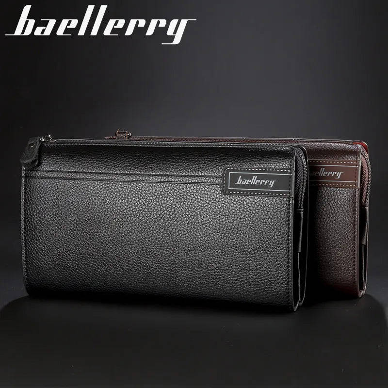 Baellerry Large Capacity PU Leather Men Clutch Bag with Handle