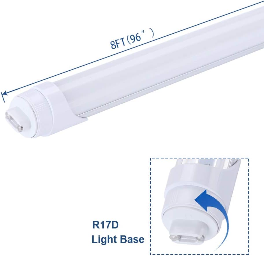 8FT LED Shop Light - 40W, 5000K, Frosted, 4800 Lumens, Energy-Efficient, Ballast Bypass Type B