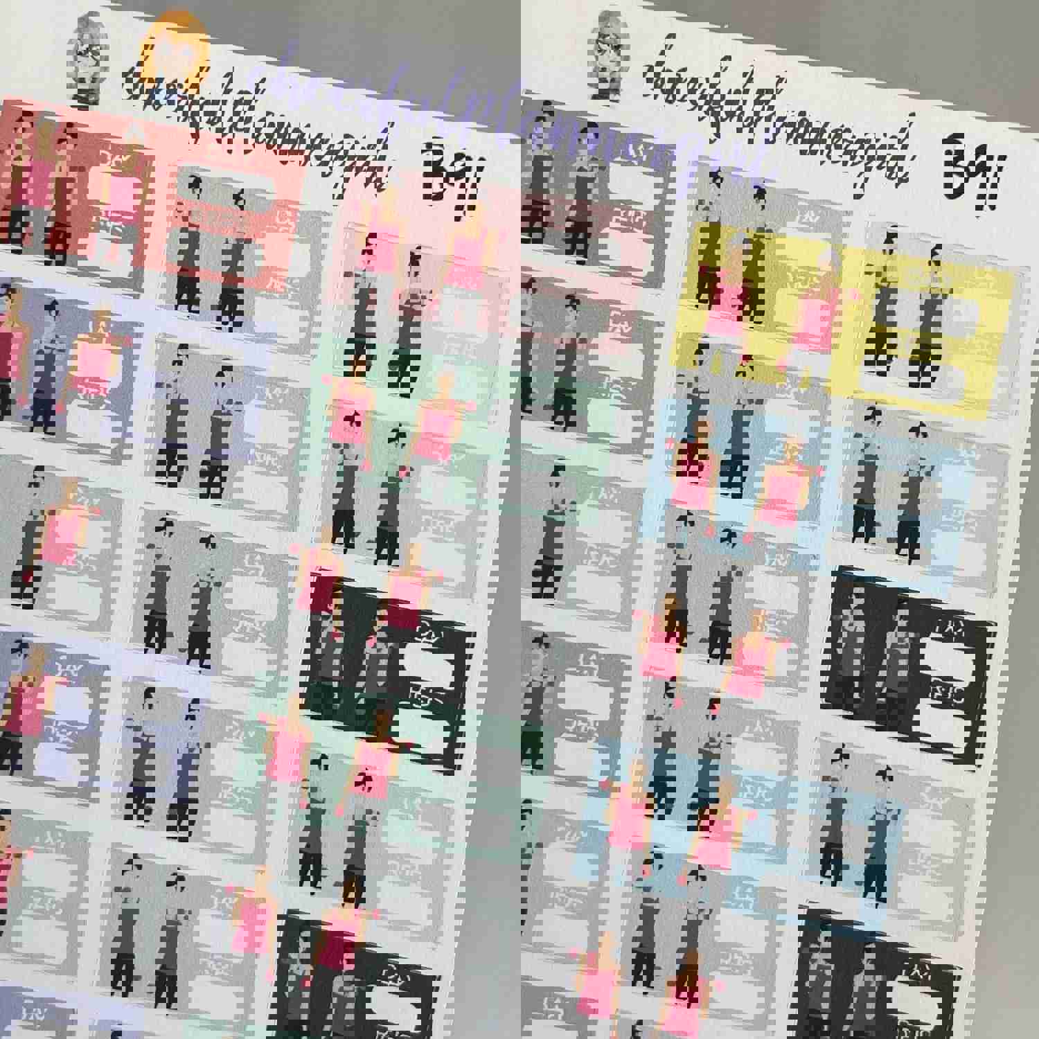 Mini Fitness Arm Exercise Tracker Planner Stickers