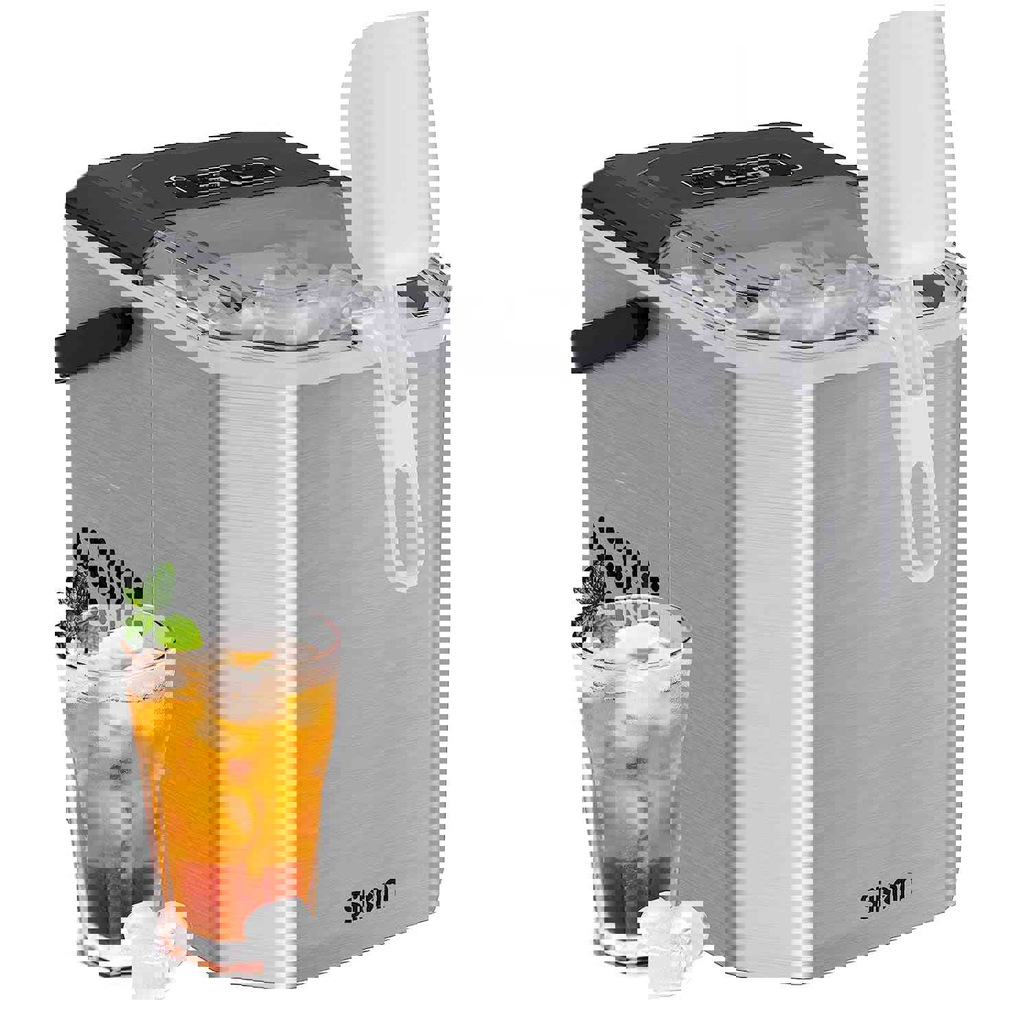 Portable Ice Maker Countertop with Self-Cleaning Function, 26 Lbs/Day, Stainless Steel