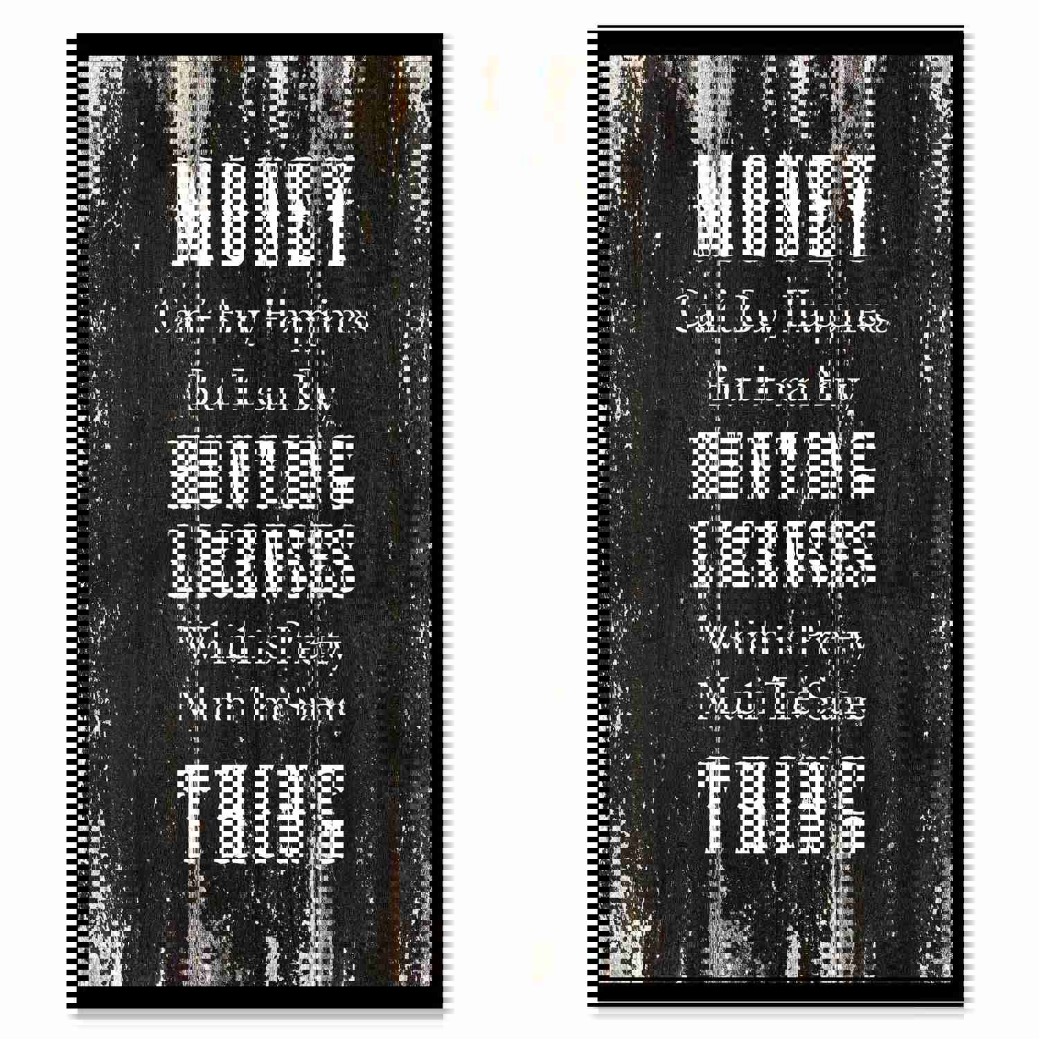 Funny Hunting License Quote Canvas Print with Picture Frame - Home Decor Wall Art