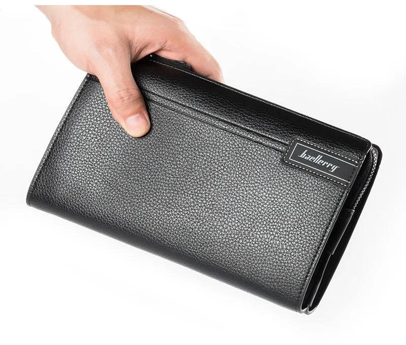Baellerry Large Capacity PU Leather Men Clutch Bag with Handle