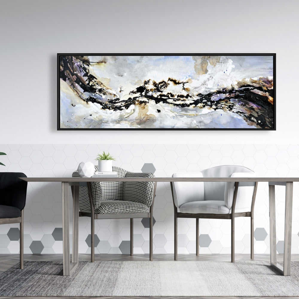 Texturized Abstract Wave, Fine Art Gallery Wrapped Canvas 16x48