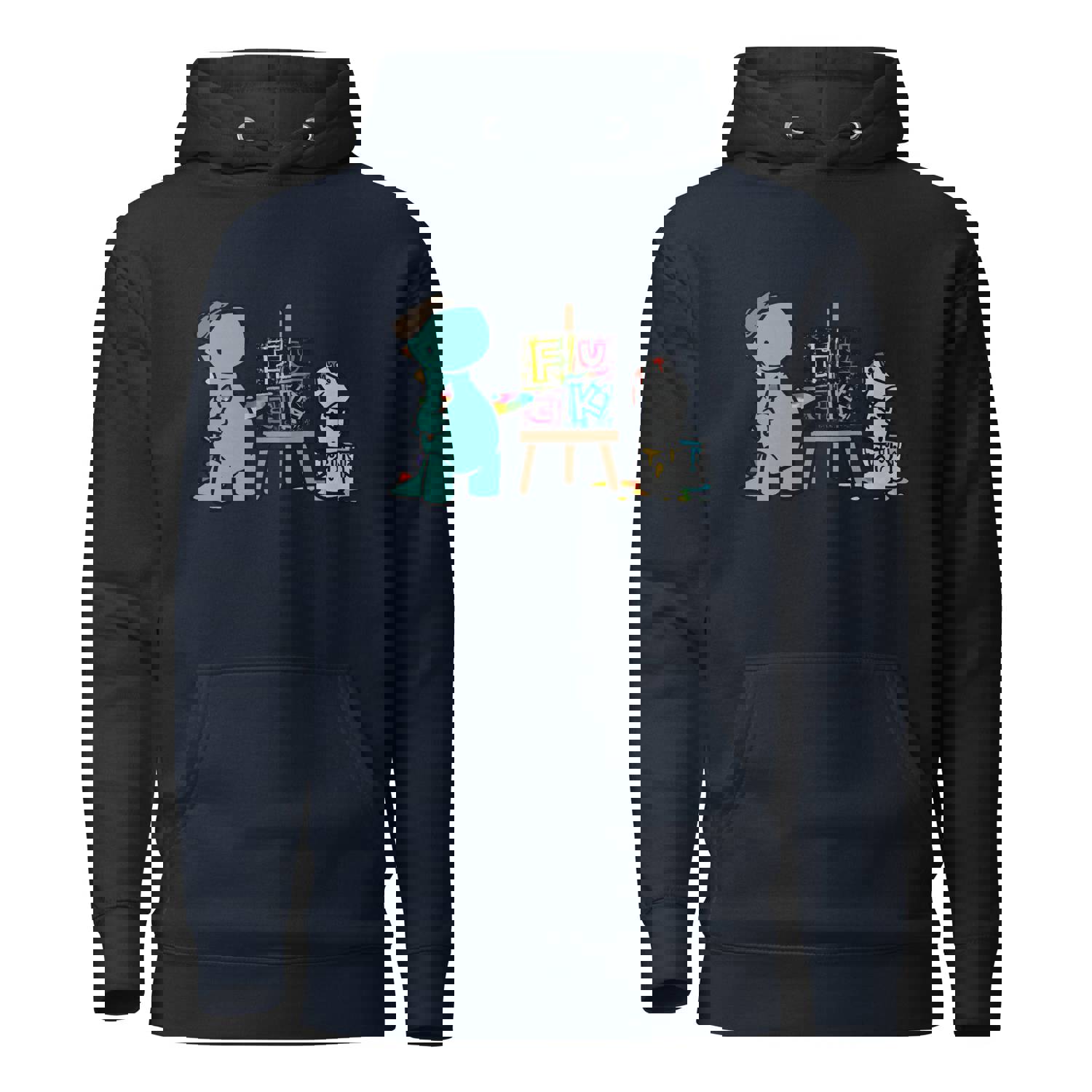 Artist Painting Fuck Hoodie - Comfort-Fitted Cotton Blend