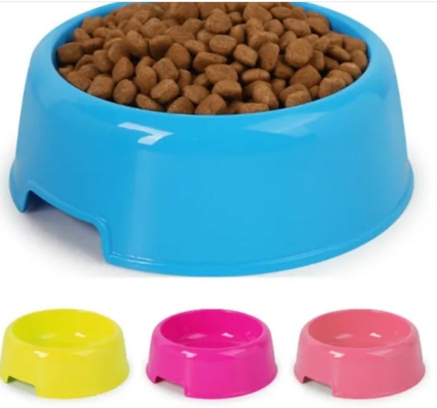 Candy Color Plastic Pet Bowl for Dog and Cat Feeding