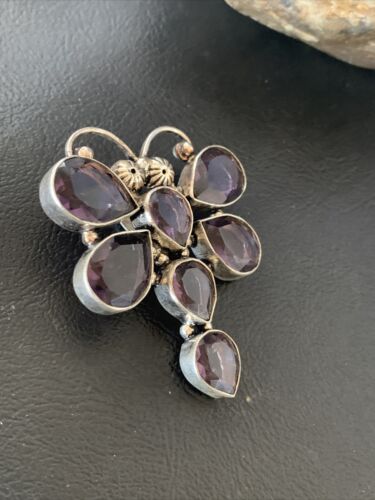 Handmade Sterling Silver Amethyst Dragonfly Pendant