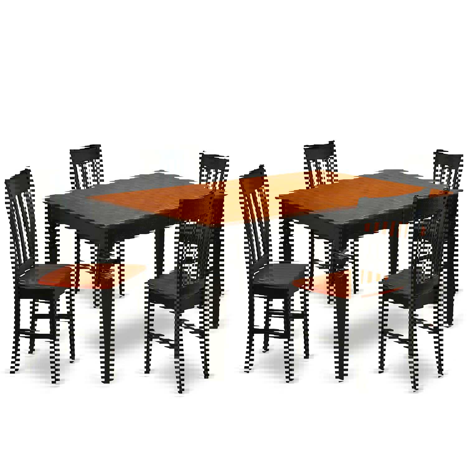 East West Furniture WENO5-BCH-W 5 Piece Kitchen Table Set for 4 with Rectangle Dining Table and 4 Chairs, Black & Cherry