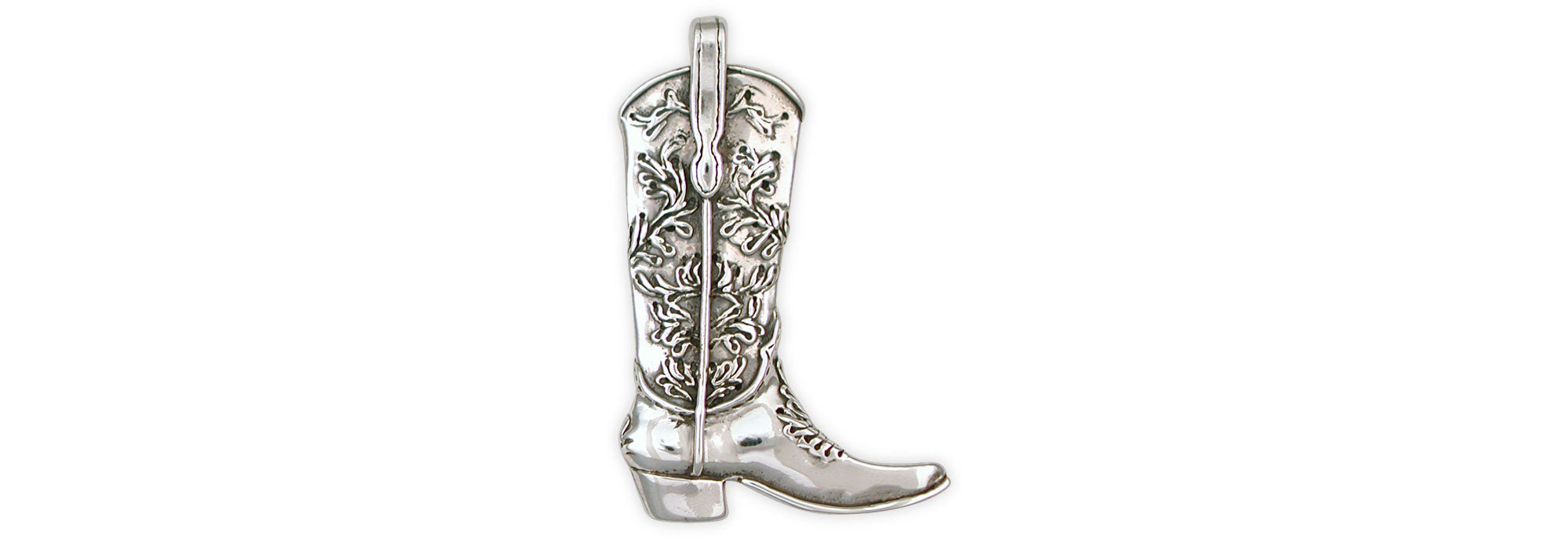 Sterling Silver Handmade Western Texas Boot Pendant BT1-P