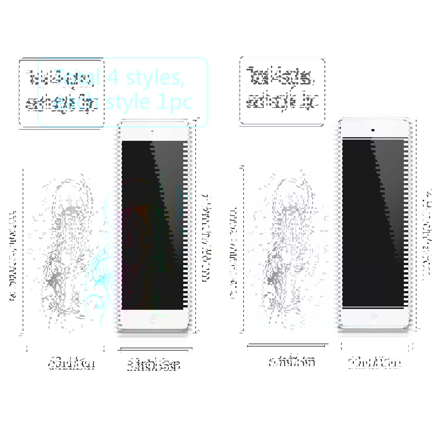 Craspire PVC Wall Sticker Set - Jellyfish Pattern, Round Shape for Window & Stairway Decor (4 Styles, 4pcs/set)