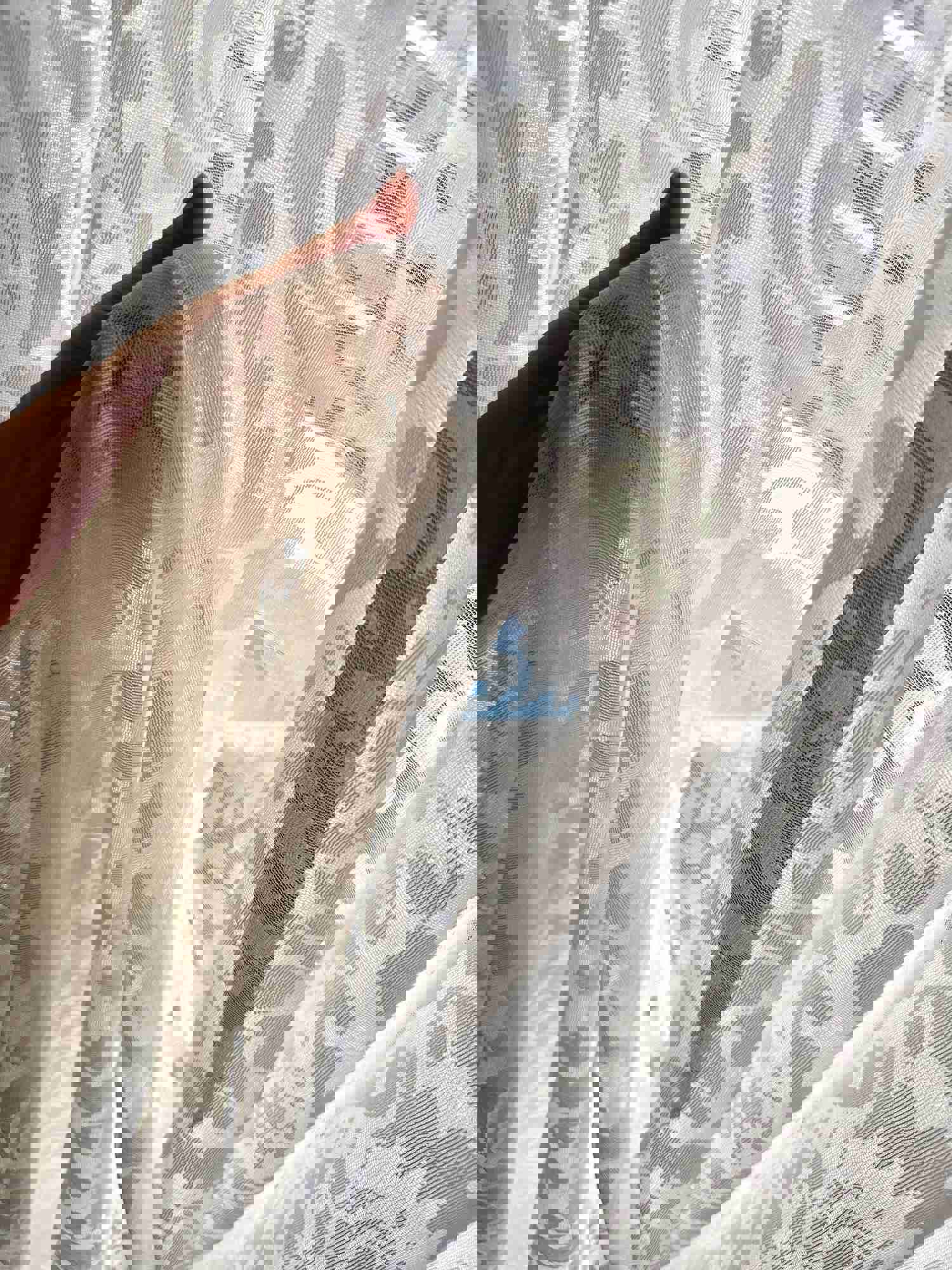 Triple French Pleated Off-White Custom Paisley Floral Sheer Curtain