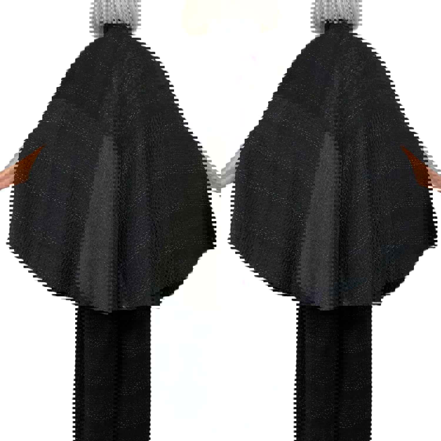 JAIPUR PATCH MANTLE CAPE JACKET - Reversible 4-Layer Kantha Fabric Cape