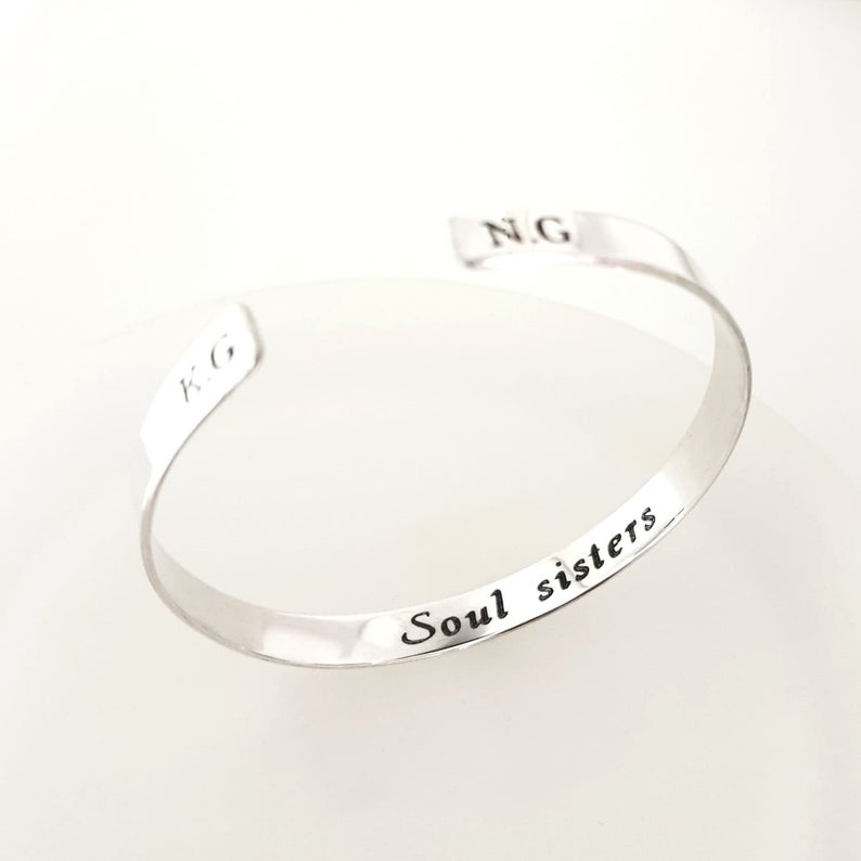 Personalized Mantra Bracelet - Sterling Silver Friendship Gift