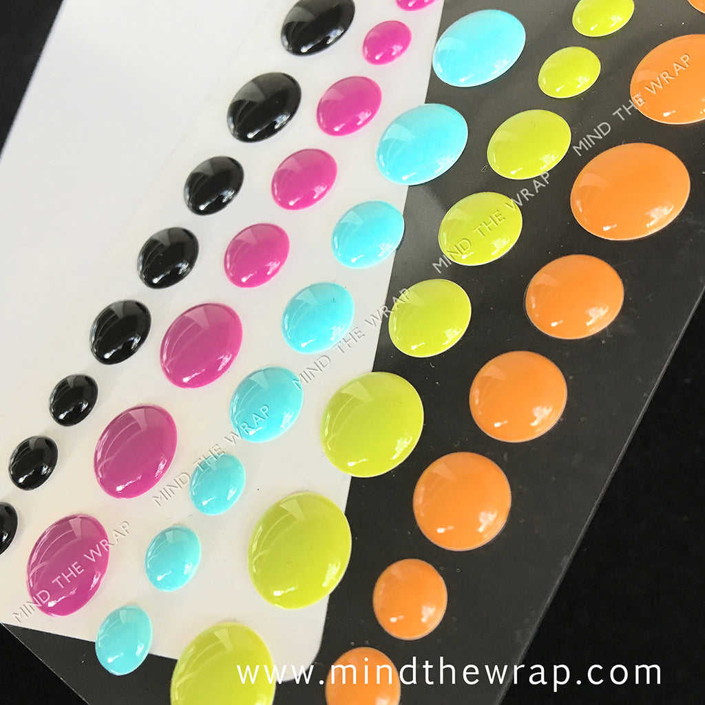 NEW Halloween 3-D Dots Enamel Stickers - Doodlebug Design Sprinkles - 45 pieces Glossy Dimensional Embellishments