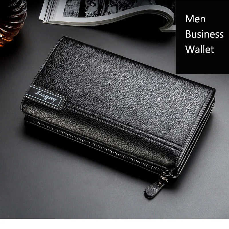 Baellerry Large Capacity PU Leather Men Clutch Bag with Handle