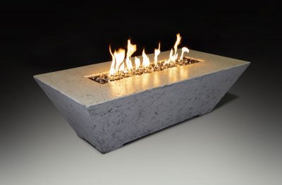 Athena Fireglass Olympus Linear 60x30 Rectangular Concrete Propane Fire Pit Table