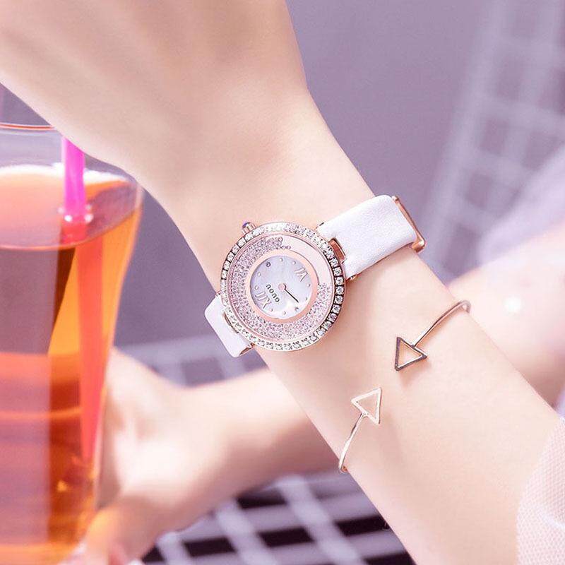 GUOU 8217 New Online Celebrity Tiktok Same Starry Sky Watch Women's Fashion Trend Diamond Inlaid Korean Version Full Diamond Female Watch for Students