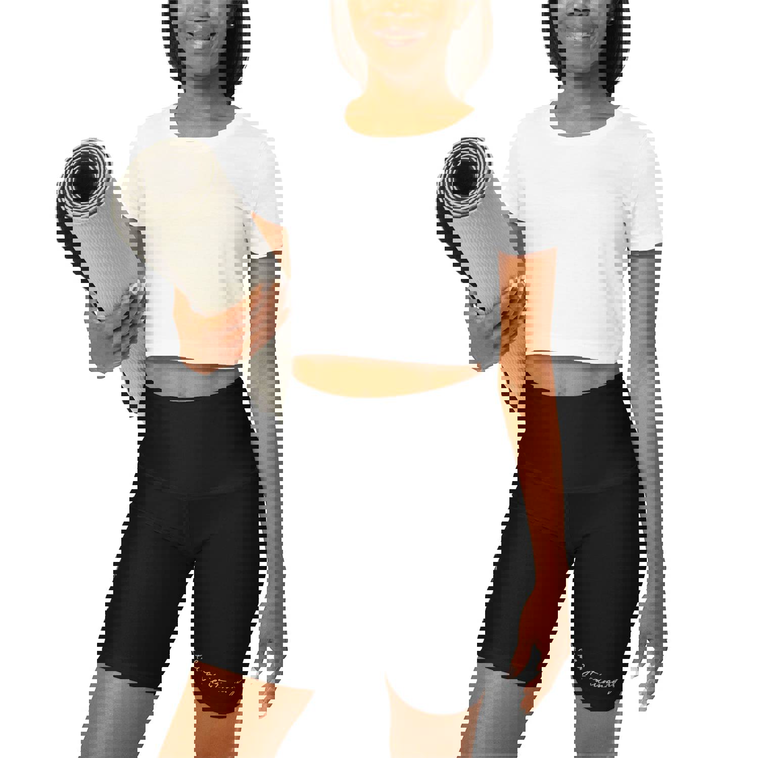 Women's High Waisted Black Yoga Shorts - Say It Soul Walking Testimony T-shirt