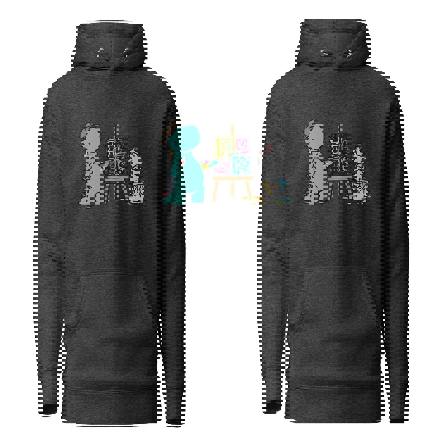 Artist Painting Fuck Hoodie - Comfort-Fitted Cotton Blend