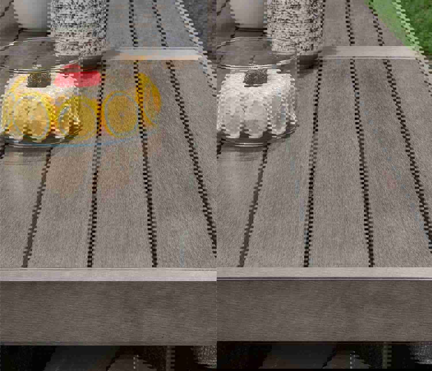 Hillside Barn - Brown Rectangular Dining Table with Umbrella Option