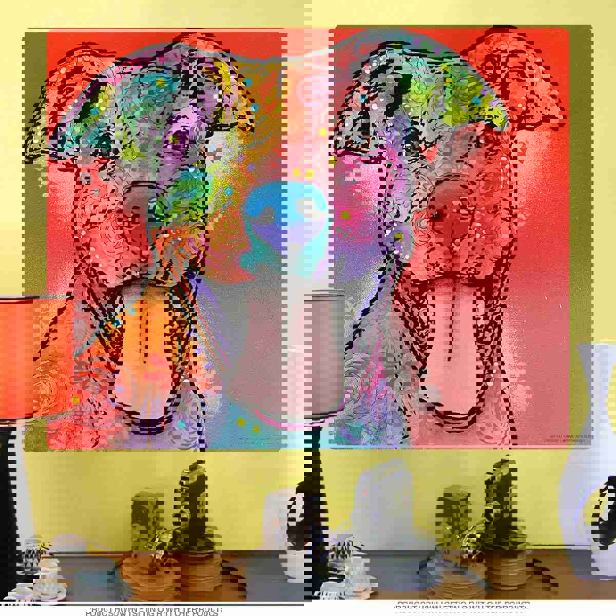 Pit Bull Dog Tongue Dean Russo Wall Decal - Vibrant Pet Wall Art