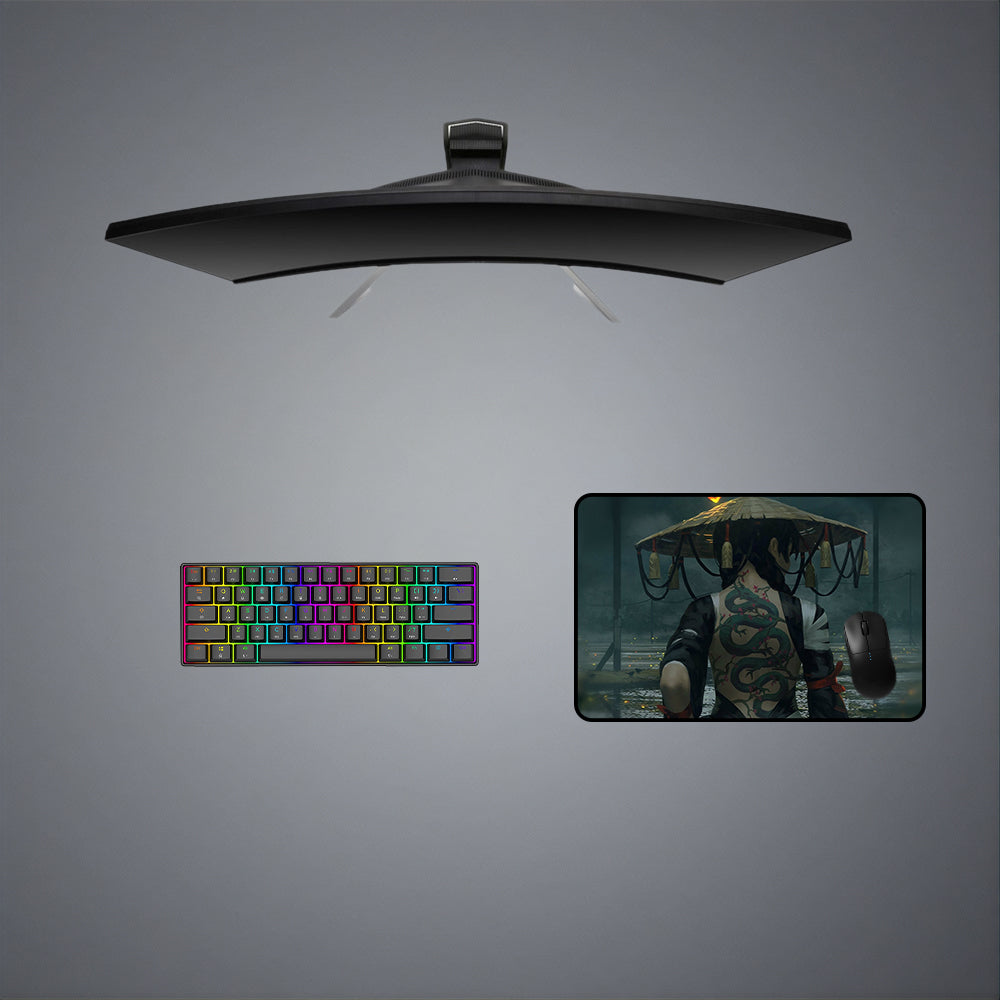 Dragon Tattoo Girl Design Gaming Mouse Pad - M-XXL Size for Computer Desk