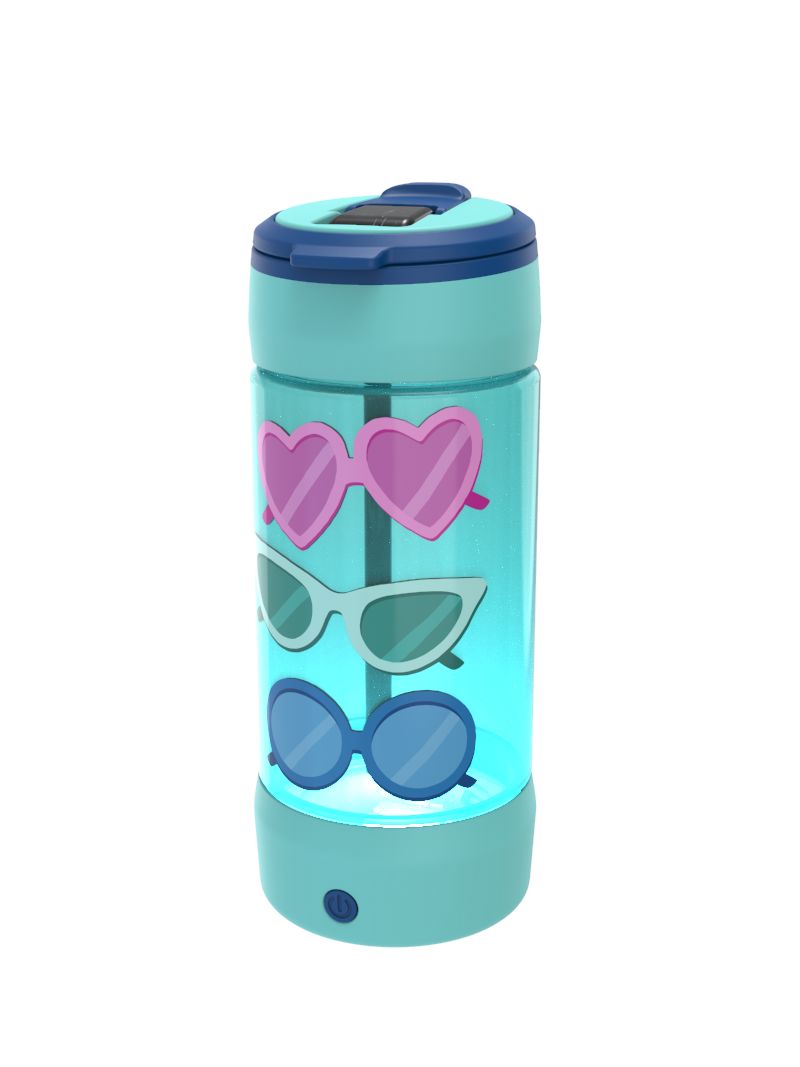 Cool Gear 2-Pack 16 oz Pop Lights Water Bottles - Light Up Travel Cup for Kids & Outdoors