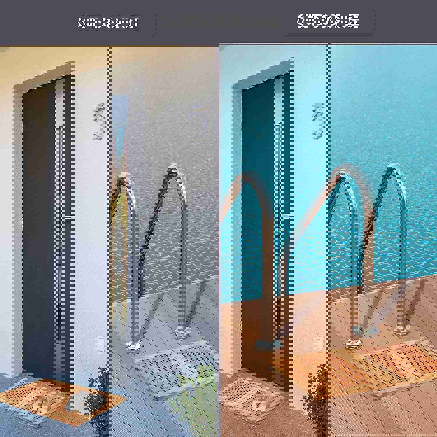 Bamb�si Premium Bamboo Bath Mat - Foldable Wood Shower Mat for Easy Storage, Non-Slip Bathroom Mat