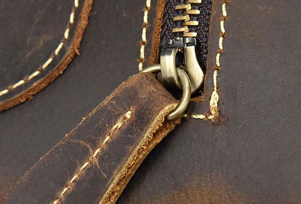 Premium Leather Men's Travel Backpack - Large Coffee Backpack with 13-inch Laptop Compartment