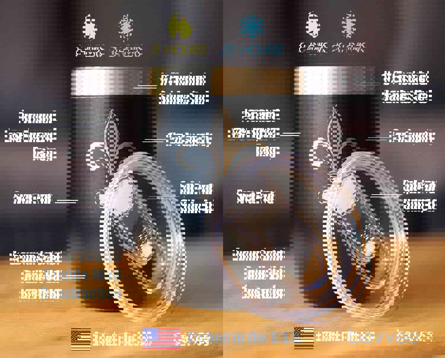 Fleur de Lis - Cute Lily Themed Wine Tumbler for French & Italian Culture Lovers