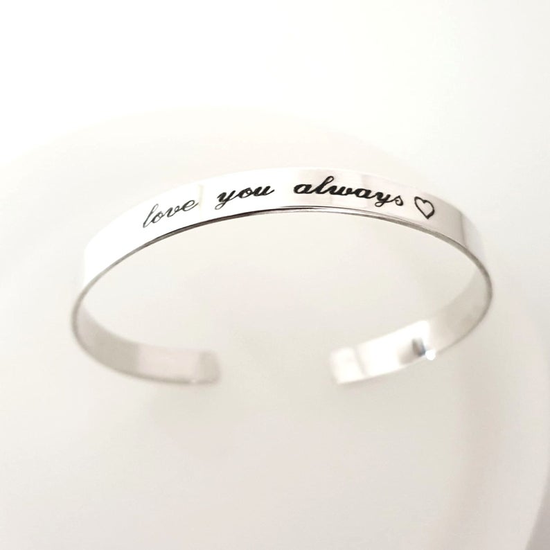 Personalized Mantra Bracelet - Sterling Silver Friendship Gift