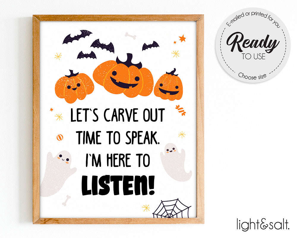 Mental Health Posters Set of 4 - Halloween Self Care Digital Download
